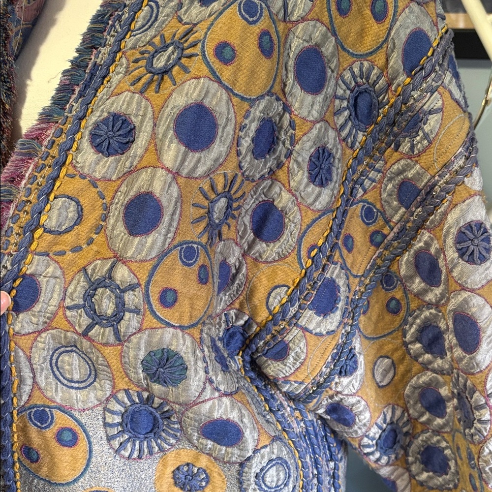 Colorful Patterned Open Front Jacket - image 5